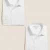 M&S Collection Formal Shirts 2pk Regular Fit Pure Cotton Shirts