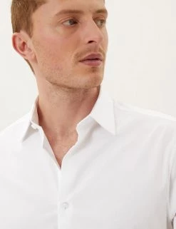 M&S Collection Formal Shirts 2pk Regular Fit Pure Cotton Shirts -New In Mens Store SD 03 T11 3191M Z0 X EC 90