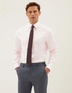 M&S SARTORIAL Formal Shirts Regular Fit Pure Cotton Twill Shirt