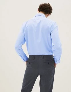 M&S SARTORIAL Formal Shirts Tailored Fit Pure Cotton Puppytooth Shirt -New In Mens Store SD 03 T11 4047T O4 X EC 4