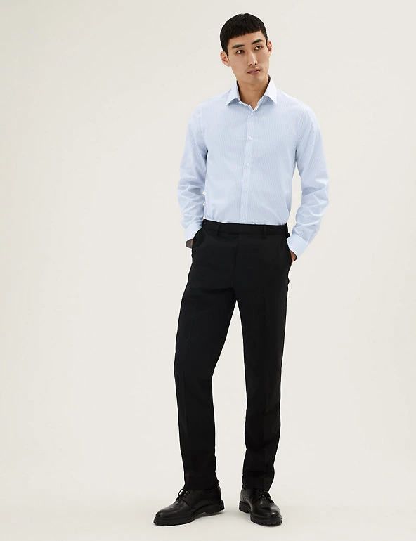 M&S SARTORIAL Formal Shirts Slim Fit Pure Cotton Twill Striped Shirt 1 M&S SARTORIAL Formal Shirts Slim Fit Pure Cotton Twill Striped Shirt