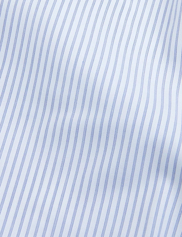 M&S SARTORIAL Formal Shirts Slim Fit Pure Cotton Twill Striped Shirt 7 M&S SARTORIAL Formal Shirts Slim Fit Pure Cotton Twill Striped Shirt - Image 7