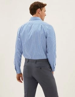 M&S SARTORIAL Formal Shirts Regular Fit Pure Cotton Striped Shirt -New In Mens Store SD 03 T11 4090 E4 X EC 3