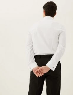 M&S SARTORIAL Formal Shirts Slim Fit Easy Iron Pure Cotton Twill Shirt -New In Mens Store SD 03 T11 4106S Z0 X EC 1