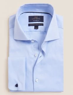 M&S SARTORIAL Formal Shirts Tailored Fit Pure Cotton Twill Shirt -New In Mens Store SD 03 T11 4106T E0 X EC 90