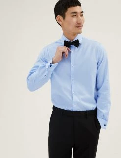 M&S SARTORIAL Formal Shirts Tailored Fit Easy Iron Pure Cotton Shirt