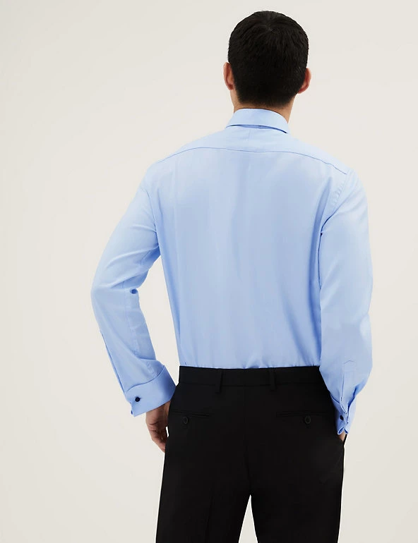 M&S SARTORIAL Formal Shirts Tailored Fit Easy Iron Pure Cotton Shirt 4 M&S SARTORIAL Formal Shirts Tailored Fit Easy Iron Pure Cotton Shirt - Image 4