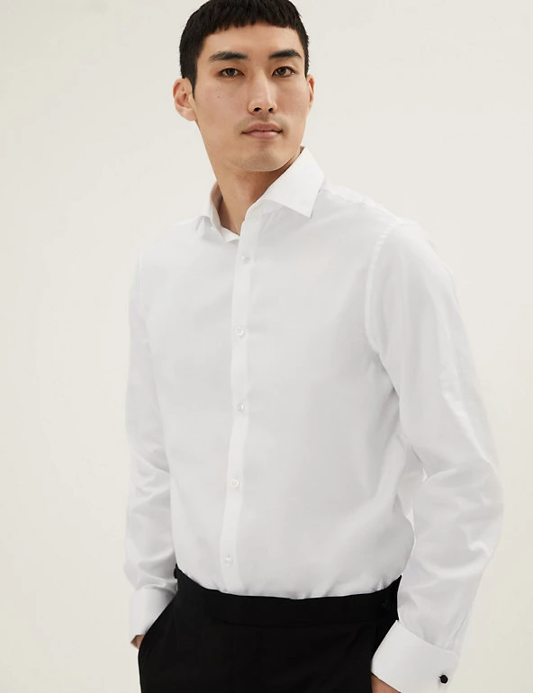 M&S SARTORIAL Formal Shirts Tailored Fit Easy Iron Pure Cotton Shirt 13 M&S SARTORIAL Formal Shirts Tailored Fit Easy Iron Pure Cotton Shirt - Image 13