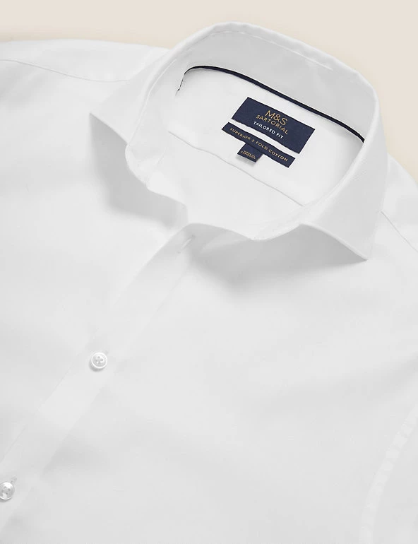 M&S SARTORIAL Formal Shirts Tailored Fit Easy Iron Pure Cotton Shirt 17 M&S SARTORIAL Formal Shirts Tailored Fit Easy Iron Pure Cotton Shirt - Image 17