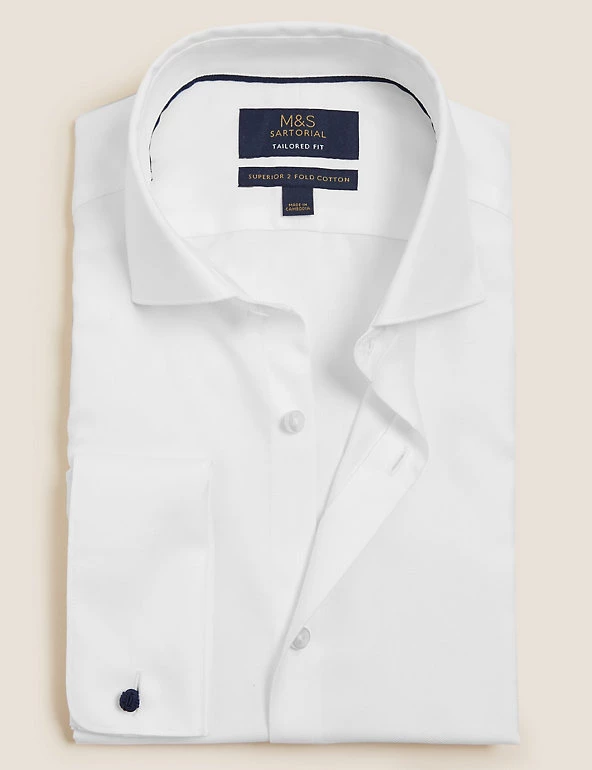 M&S SARTORIAL Formal Shirts Tailored Fit Easy Iron Pure Cotton Shirt 11 M&S SARTORIAL Formal Shirts Tailored Fit Easy Iron Pure Cotton Shirt - Image 11