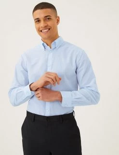 M&S SARTORIAL Formal Shirts Regular Fit Cotton Rich Weave Shirt -New In Mens Store SD 03 T11 4200 E0 X EC 1