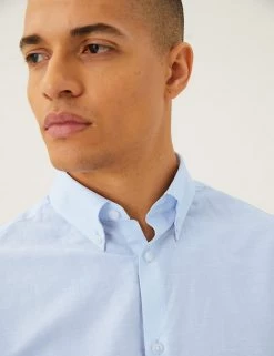 M&S SARTORIAL Formal Shirts Regular Fit Cotton Rich Weave Shirt -New In Mens Store SD 03 T11 4200 E0 X EC 2