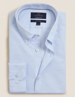 M&S SARTORIAL Formal Shirts Regular Fit Cotton Rich Weave Shirt -New In Mens Store SD 03 T11 4200 E0 X EC 90