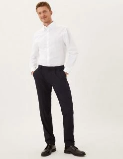 M&S SARTORIAL Formal Shirts Regular Fit Cotton Rich Weave Shirt