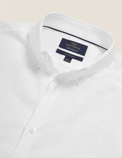 M&S SARTORIAL Formal Shirts Regular Fit Cotton Rich Weave Shirt -New In Mens Store SD 03 T11 4200 Z0 X EC 8