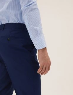 M&S Collection Formal Shirts Slim Fit Cotton Rich Stretch Striped Shirt -New In Mens Store SD 03 T11 4738S E4 X EC 2