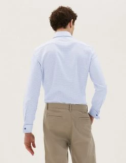 M&S Collection Formal Shirts Tailored Fit Pure Cotton Check Shirt 13 M&S Collection Formal Shirts Tailored Fit Pure Cotton Check Shirt -New In Mens Store SD 03 T11 4755T Z4 X EC 3