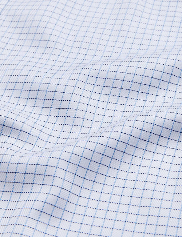 M&S Collection Formal Shirts Tailored Fit Pure Cotton Check Shirt 6 M&S Collection Formal Shirts Tailored Fit Pure Cotton Check Shirt - Image 6