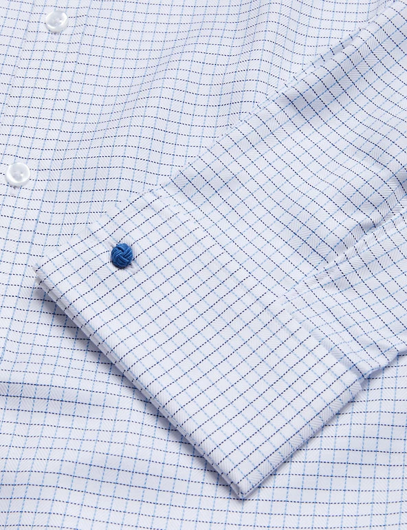 M&S Collection Formal Shirts Tailored Fit Pure Cotton Check Shirt 7 M&S Collection Formal Shirts Tailored Fit Pure Cotton Check Shirt - Image 7