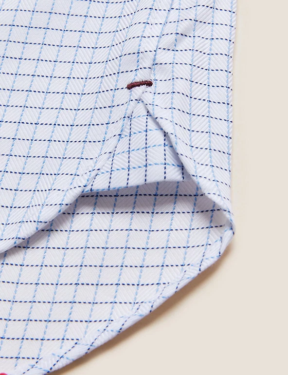 M&S Collection Formal Shirts Tailored Fit Pure Cotton Check Shirt 9 M&S Collection Formal Shirts Tailored Fit Pure Cotton Check Shirt - Image 9