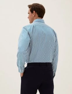 M&S Collection Formal Shirts Regular Fit Cotton Rich Striped Shirt -New In Mens Store SD 03 T11 4787 XT X EC 3