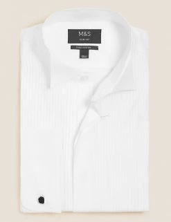 M&S Collection Formal Shirts Slim Fit Easy Iron Pure Cotton Dinner Shirt