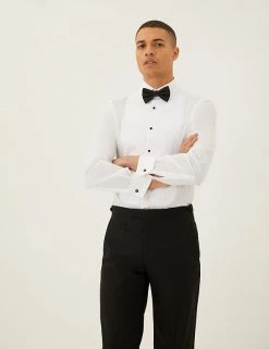 M&S Collection Formal Shirts Regular Fit Pure Cotton Dinner Shirt