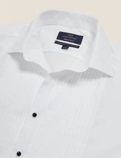 M&S Collection Formal Shirts Regular Fit Pure Cotton Dinner Shirt -New In Mens Store SD 03 T11 7501D Z0 X EC 8