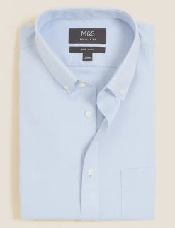 M&S Collection Formal Shirts Regular Fit Non Iron Pure Cotton Oxford Shirt 16 M&S Collection Formal Shirts Regular Fit Non Iron Pure Cotton Oxford Shirt -New In Mens Store SD 03 T11 8729 E0 X EC 90