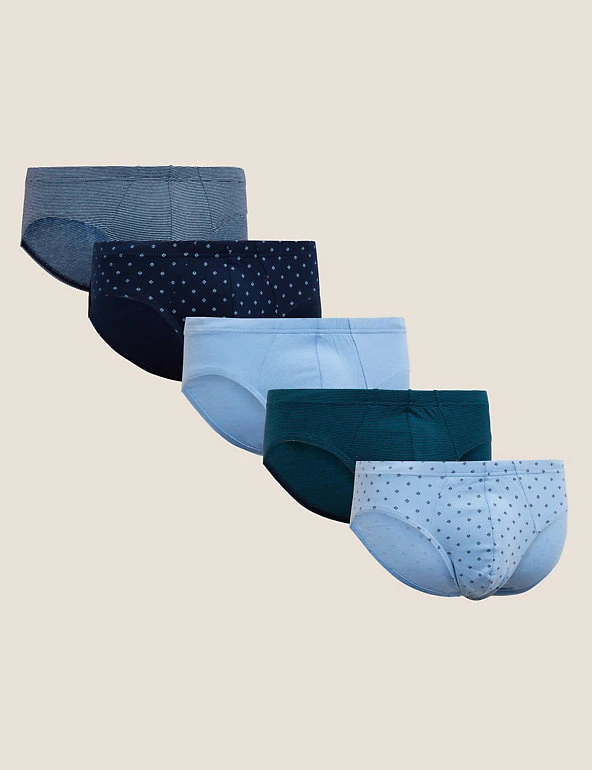 M&S Collection Men's Slips 5pk Pure Cotton Cool & Fresh™ Slips 1 M&S Collection Men's Slips 5pk Pure Cotton Cool & Fresh™ Slips