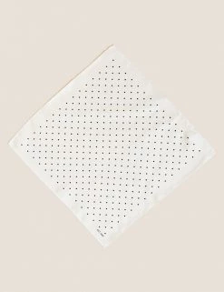 M&S Collection Men's Pocket Squares Silk Polka Dot Pocket Square