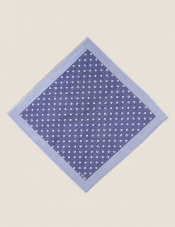 M&S Collection Men's Pocket Squares Pure Linen Polka Dot Pocket Square