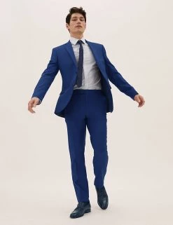 M&S Collection Men's Coats & Jackets Bright Blue Slim Fit Jacket -New In Mens Store SD 03 T15 1621F E5 X EC 5