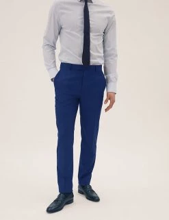 M&S Collection Men's Trousers Bright Blue Slim Fit Trousers 9 M&S Collection Men's Trousers Bright Blue Slim Fit Trousers -New In Mens Store SD 03 T15 1622F E5 X EC 1