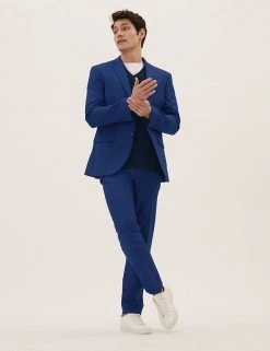 M&S Collection Men's Trousers Bright Blue Slim Fit Trousers 13 M&S Collection Men's Trousers Bright Blue Slim Fit Trousers -New In Mens Store SD 03 T15 1622F E5 X EC 5