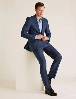 M&S Collection Men Tailored Fit Trousers With Stretch -New In Mens Store SD 03 T15 1656T XB X EC 4