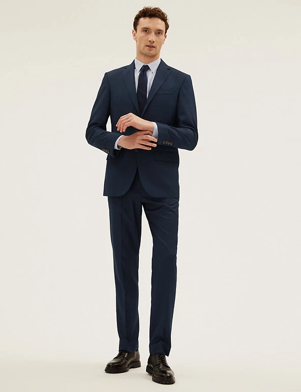 M&S Collection Men's Coats & Jackets Navy Regular Fit Jacket 3 M&S Collection Men's Coats & Jackets Navy Regular Fit Jacket - Image 3