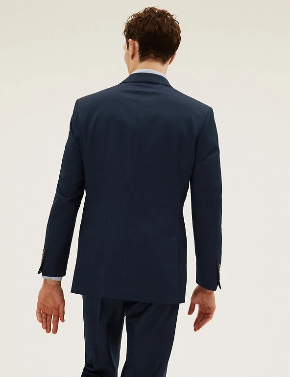 M&S Collection Men's Coats & Jackets Navy Regular Fit Jacket 4 M&S Collection Men's Coats & Jackets Navy Regular Fit Jacket - Image 4