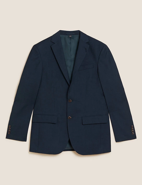 M&S Collection Men's Coats & Jackets Navy Regular Fit Jacket 2 M&S Collection Men's Coats & Jackets Navy Regular Fit Jacket - Image 2