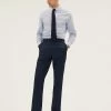 M&S Collection Men's Trousers Navy Regular Fit Trousers