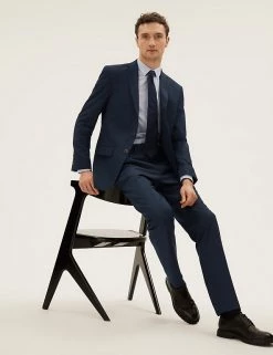 M&S Collection Men's Trousers Navy Regular Fit Trousers -New In Mens Store SD 03 T15 1702Y F0 X EC 4