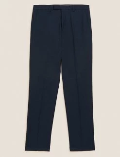 M&S Collection Men's Trousers Navy Regular Fit Trousers -New In Mens Store SD 03 T15 1702Y F0 X EC 90