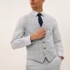 M&S Collection Men's Waistcoats Slim Fit Check Waistcoat