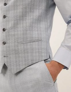 M&S Collection Men's Waistcoats Slim Fit Check Waistcoat -New In Mens Store SD 03 T15 1713W T1 X EC 1