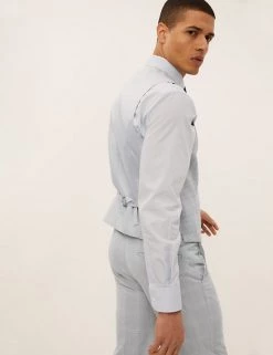 M&S Collection Men's Waistcoats Slim Fit Check Waistcoat -New In Mens Store SD 03 T15 1713W T1 X EC 3