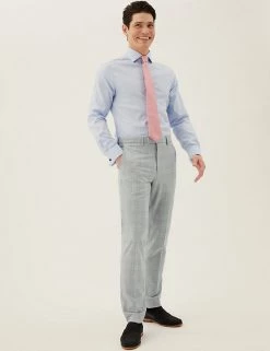 M&S Collection Men's Trousers Slim Fit Check Trousers