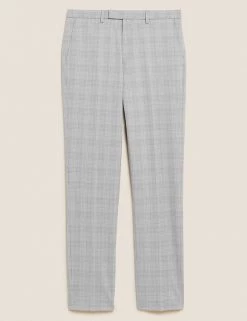 M&S Collection Men's Trousers Slim Fit Check Trousers 7 M&S Collection Men's Trousers Slim Fit Check Trousers -New In Mens Store SD 03 T15 1714F T1 X EC 90