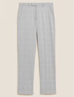 M&S Collection Men's Trousers Regular Fit Check Trousers -New In Mens Store SD 03 T15 1716Y T1 X EC 90