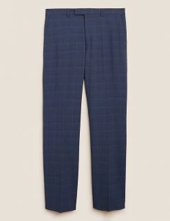 M&S Collection Smart Trousers Slim Fit Checked Trousers
