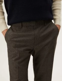 M&S Collection Men's Trousers Tailored Fit Puppytooth Trousers -New In Mens Store SD 03 T15 1718T VP X EC 1